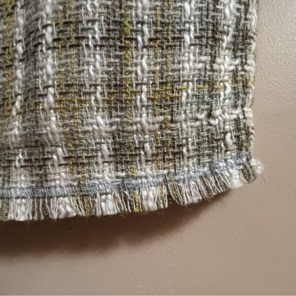 NWT NTS Sz 8 Tweed Houndstooth Lined Mini Skirt Pockets Blue Ivory Yellow - Picture 5 of 15